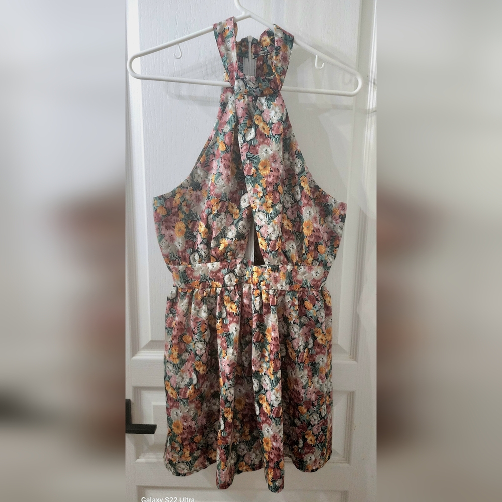 SHEIN Floral Multicolor Halter Jumpsuit